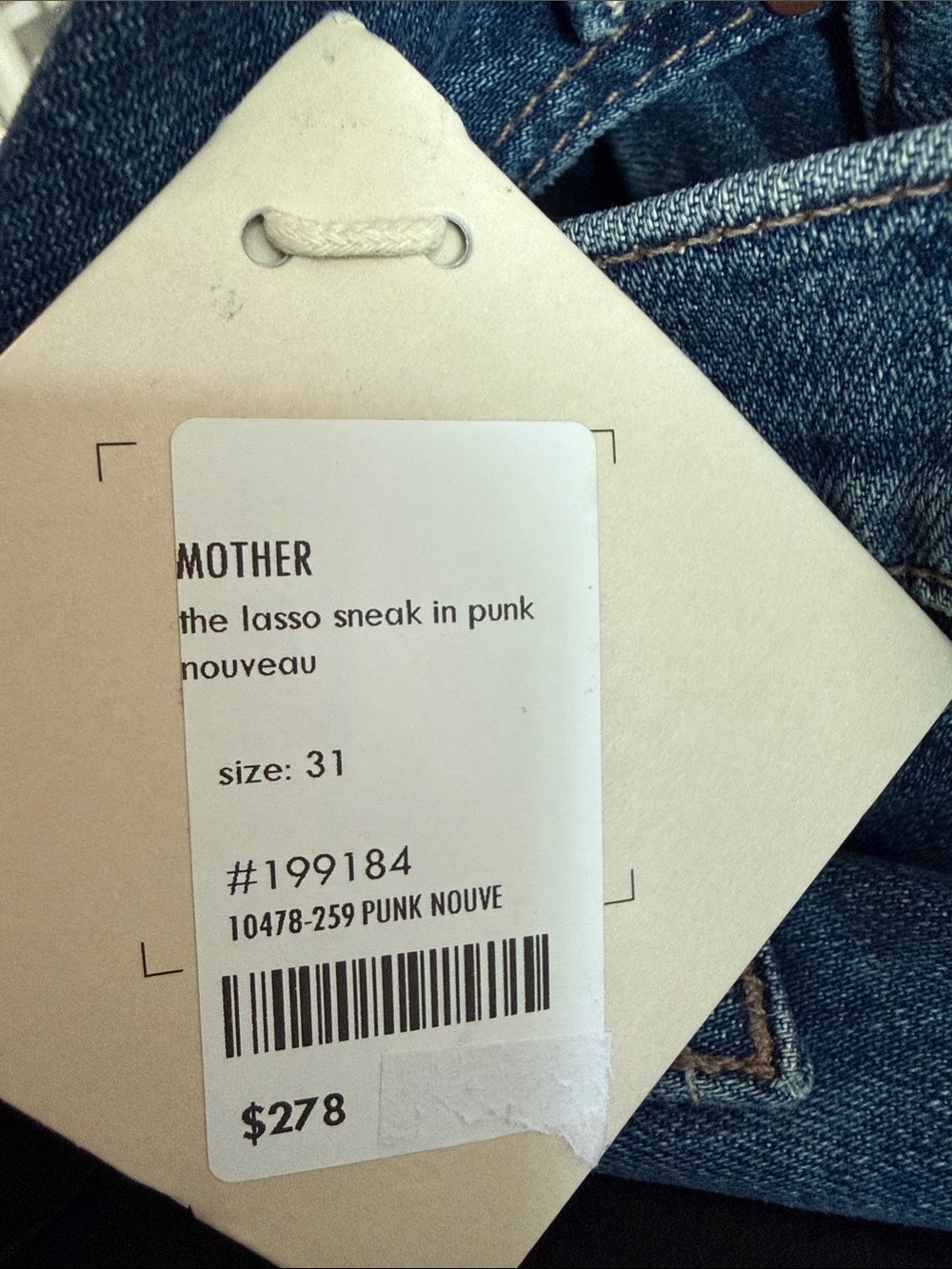 MOTHER Superior The Lasso sneak jeans  in punk nouveau Size 31 NWT - Picture 3 of 7